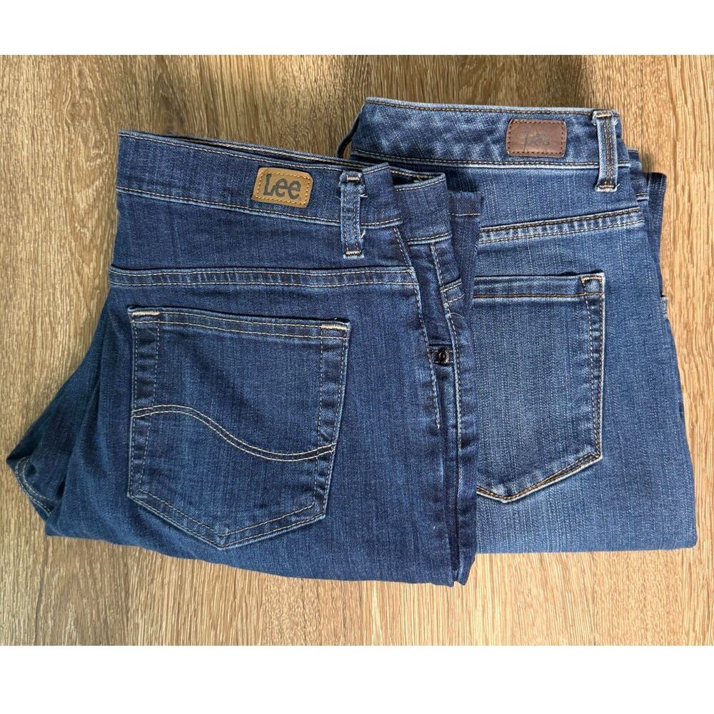 ⭐️2 Pairs⭐️ Lee Womens Jeans Bundle Size 10 Mid Rise & High Rise Straight Leg